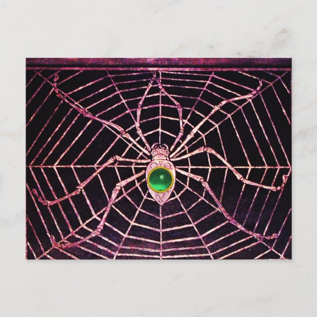 Carte Postale SPIDER ET WEB Green Jade Black (Devant)