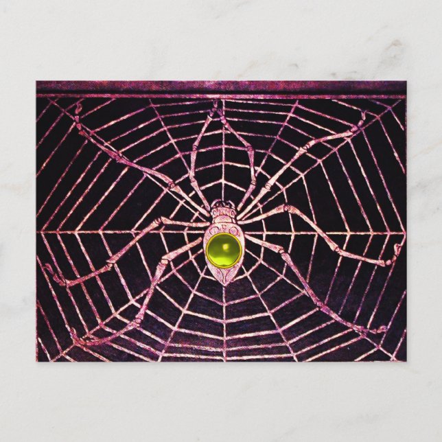 Carte Postale SPIDER ET WEB Jaune Topaz Noir (Devant)