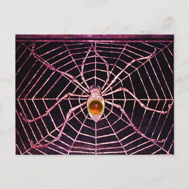 Carte Postale SPIDER ET WEB Orange Agate Noir (Devant)