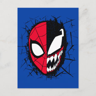Carte Postale Spider-Man Homme-araignée double et visage de ve