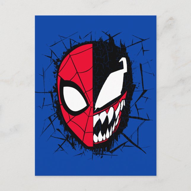 Carte Postale Spider-Man | Homme-araignée double et visage de ve (Devant)