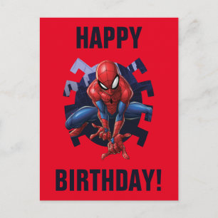 Carte Postale Spider-Man Sortant De Spider Graphic