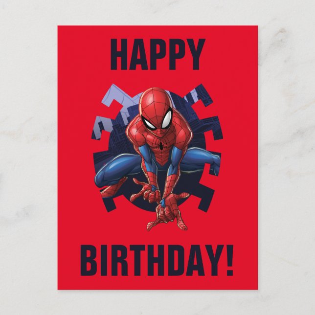 Carte Postale Spider-Man Sortant De Spider Graphic (Devant)
