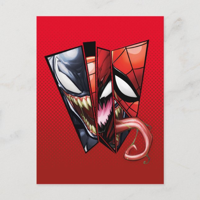 Carte Postale Spider-Man | Vénom, Carnage et découpe Spider-Man (Devant)