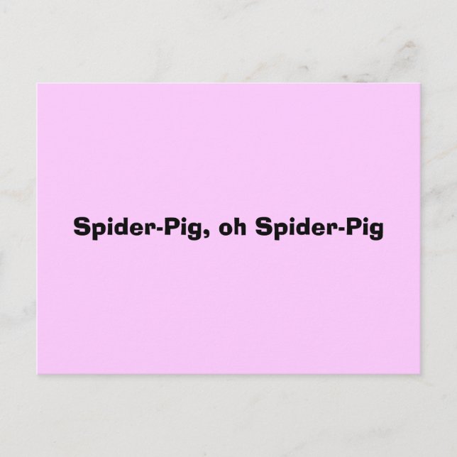 Carte Postale Spider-Pig (Devant)
