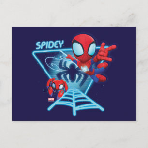 Carte Postale Spidey et TRACE-E Toiles Lumineuses Luisent