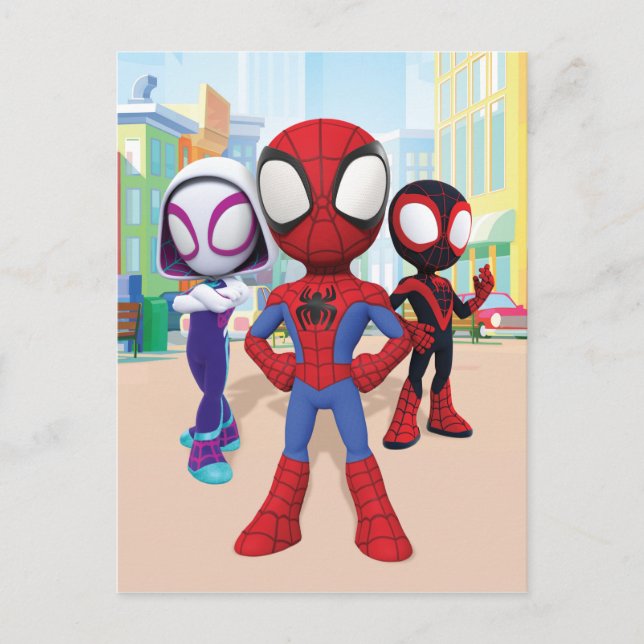 Carte Postale Spidey Team en ville (Devant)