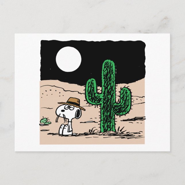 Carte Postale Spike dans un désert illuminé par la Lune (Devant)