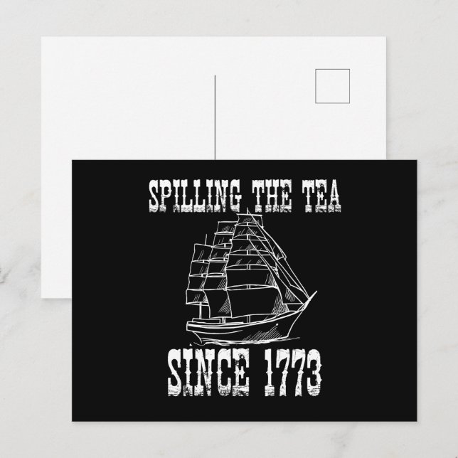 Carte Postale Spilling The Tea Depuis 1773 Juillet Enseignant D' (Devant / Derrière)