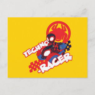 Carte Postale Spin conduisant son Techno-Racer
