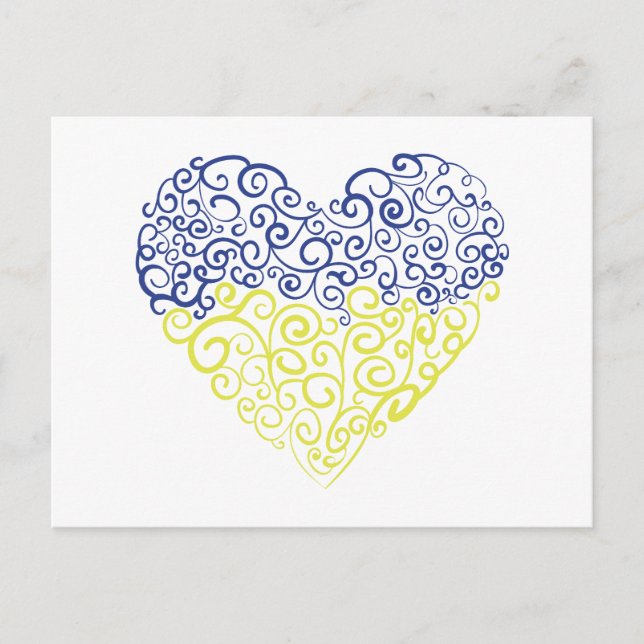 Carte Postale Spiral tourbillons mehandi cœur couleurs du drapea (Devant)