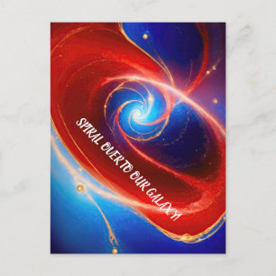 Carte Postale Spirale cosmique rouge et bleue