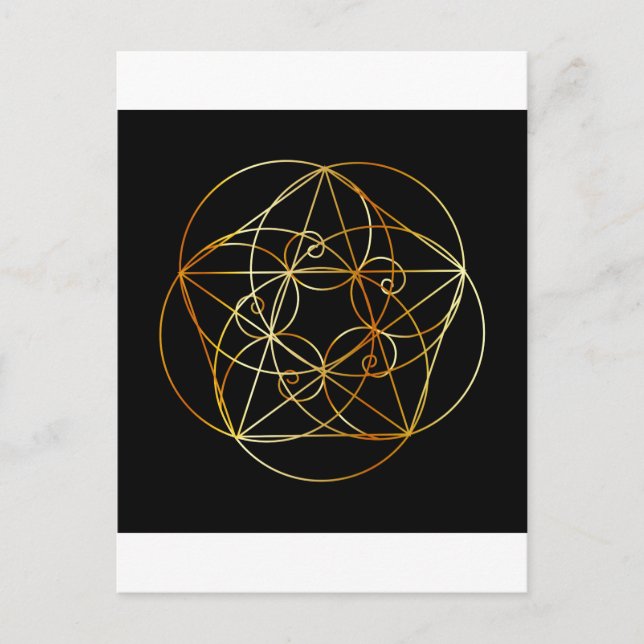 Carte Postale Spirale de Fibonacci - La géométrie sacrée (Devant)
