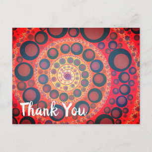 Carte Postale Spirale fractale rouge sangria Merci