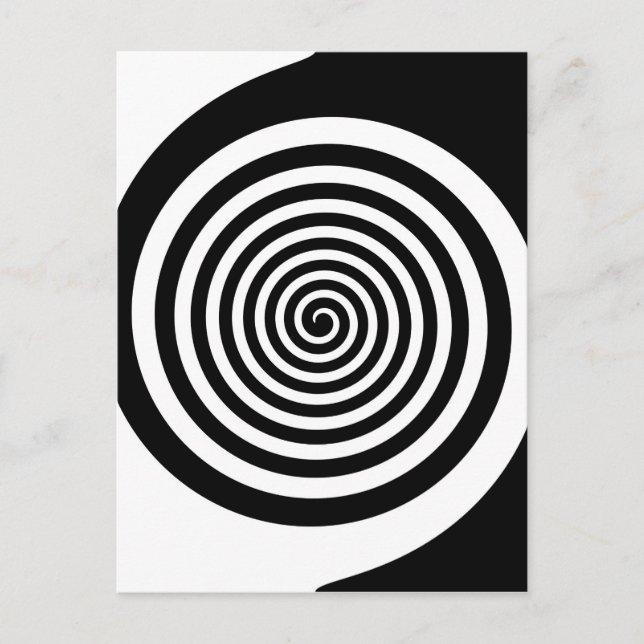 Carte Postale Spirale hypnotique noire et blanche (Devant)
