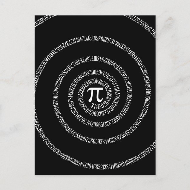 Carte Postale Spirale pour Pi sur Décor noir (Devant)