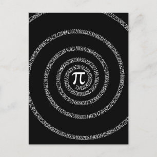 Carte Postale Spirale pour Pi sur Décor noir