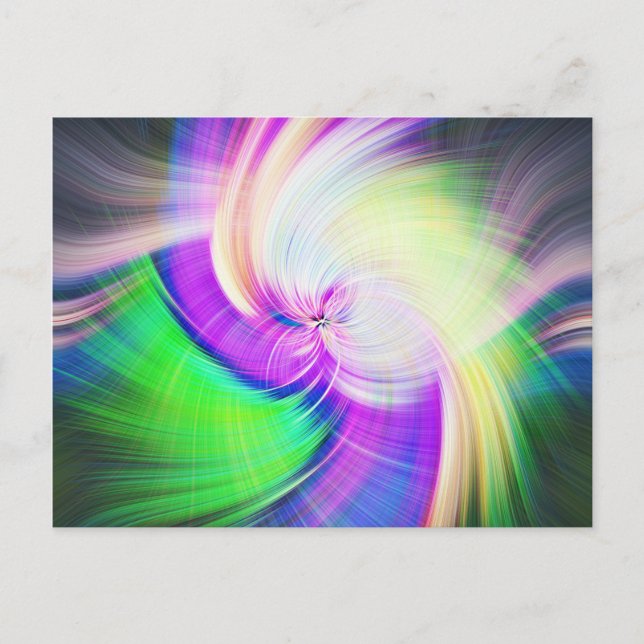 Carte Postale SPIRALFLUO - Psychédélique colorée moderne fractal (Devant)