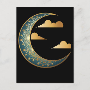 Carte Postale Spiritualité indienne Lune Croissant Sacré