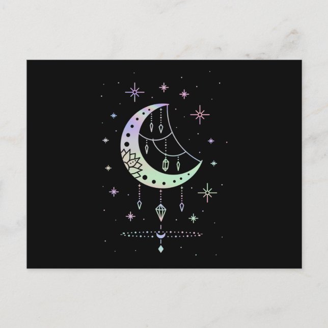 Carte Postale Spirituel Pastel Goth Moon Witchy (Devant)
