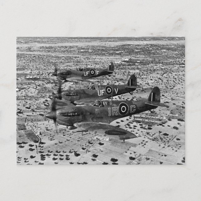 Carte Postale Spitfire chasseurs au-dessus de l'Afrique, 1943 (Devant)
