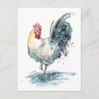 Splash de coq - Aquarelle