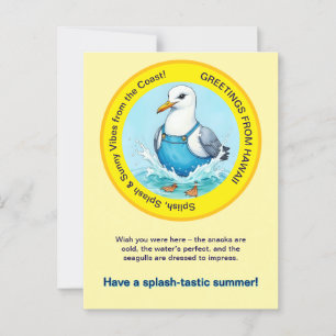 Carte Postale Splish Splash-tastic été Hawaii accueil oiseau