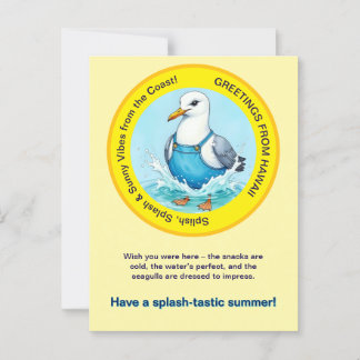 Carte Postale Splish Splash-tastic été Hawaii accueil oiseau