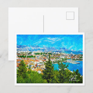 Carte Postale Split Croatie Belle peinture à huile paysage