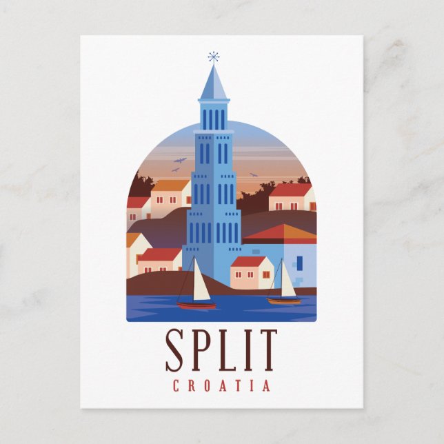 Carte Postale Split Croatie Dalmatie Vintage (Devant)