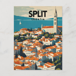 Carte Postale Split Croatie Nostalgique Voyage Art