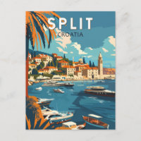 Split Croatie Travel Art Vintage