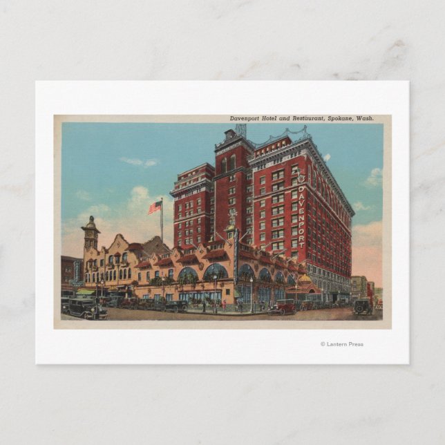 Carte Postale Spokane, WA - Vue de l'hôtel Davenport #1 (Devant)
