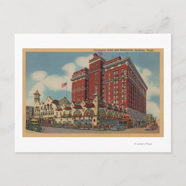 Carte Postale Spokane, WA - Vue de l'hôtel Davenport #2 (Devant)