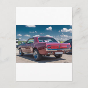 Carte Postale Sport automobile Mustang Muscle rouge Moteur Gears
