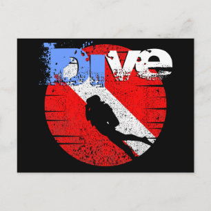 Carte Postale Sport de plongée, American Diver Down Flag SCUBA