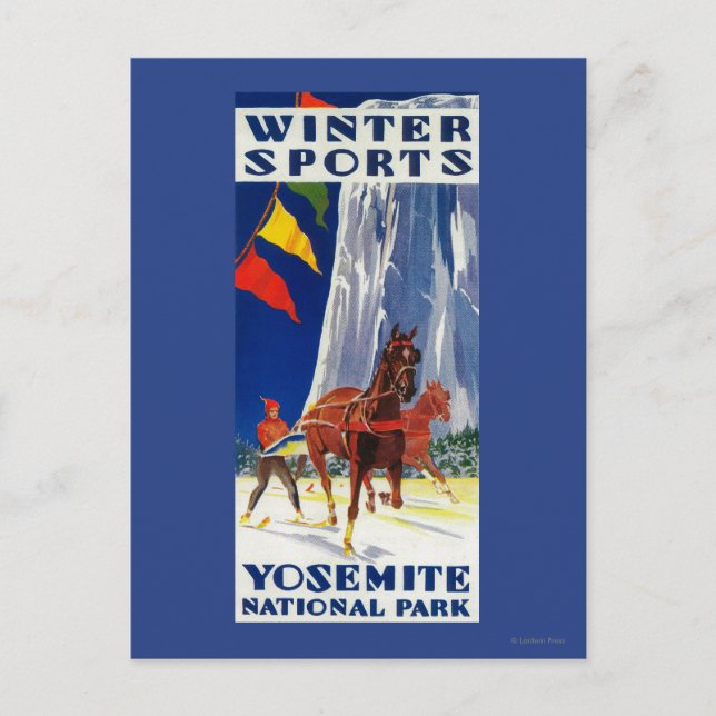 Carte Postale Sports d'hiver à Yosemite PosterYosemite, CA (Devant)