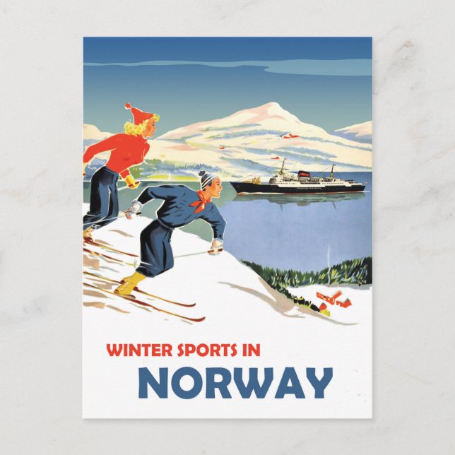 Carte Postale Sports d'hiver en Norvège (Devant)