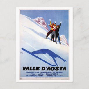 Carte Postale Sports d'hiver vintages Alpes italiennes Voyage