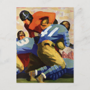 Carte Postale Sports vintages, Football Players dans un jeu