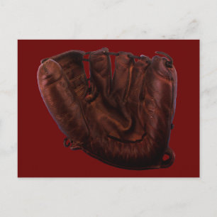 Carte Postale Sports vintages, Gant De Baseball Antique En Cuir
