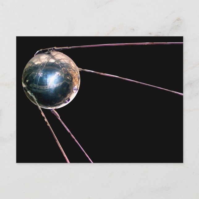 Carte Postale Spoutnik : Le premier satellite artificiel dans l' (Devant)