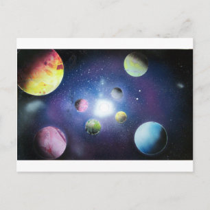 Carte Postale Spray Peinture Art Espace galaxie Peinture