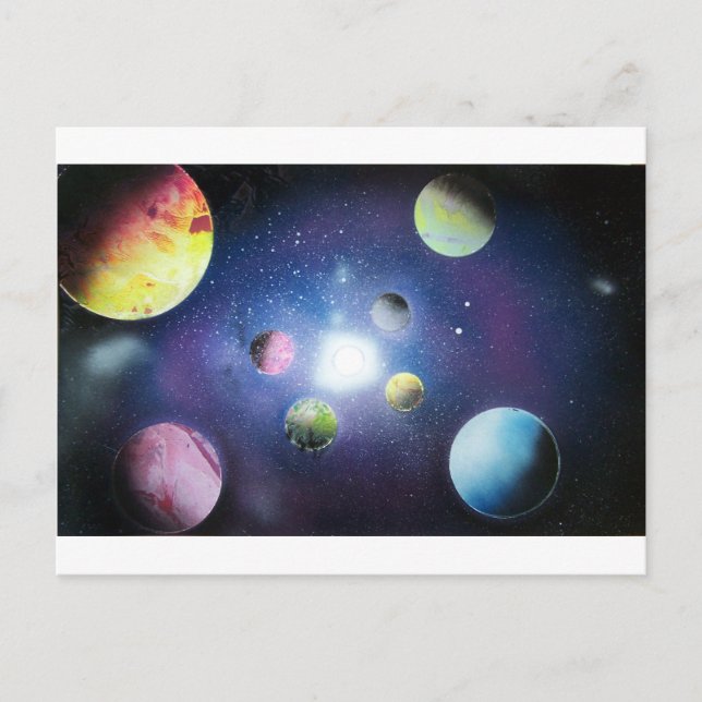 Carte Postale Spray Peinture Art Espace galaxie Peinture (Devant)