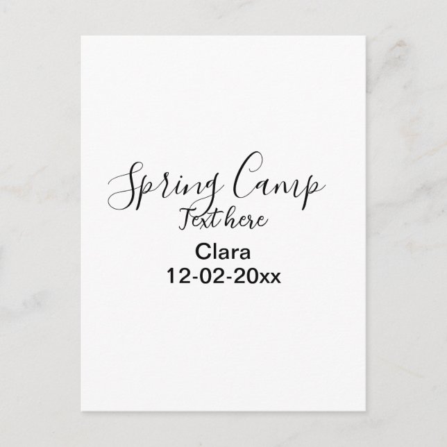 Carte Postale Spring holiday camping custom add name date (Devant)
