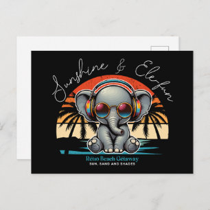 Carte Postale Spring Sunshine and Ele-fun Retro Beach Getaway