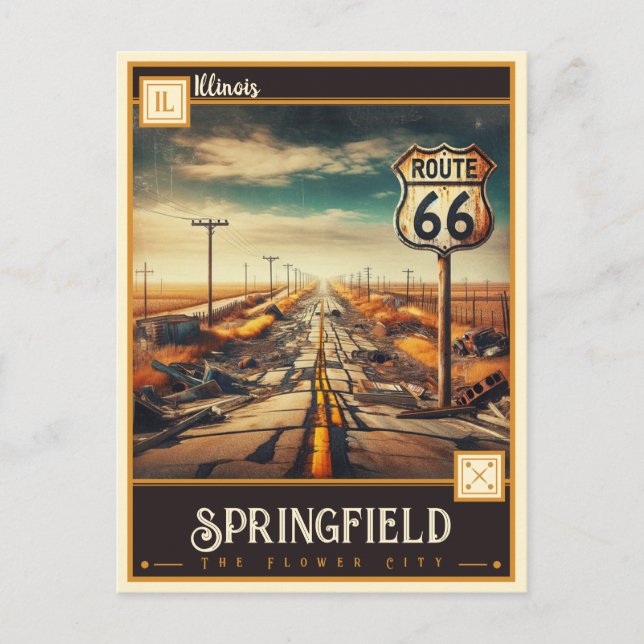 Carte Postale Springfield, Illinois | VINTAGE (Devant)