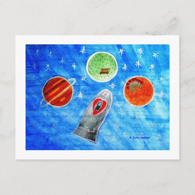 Carte Postale ...Springtime In Space...art by Jutta Gabriel... (Devant)