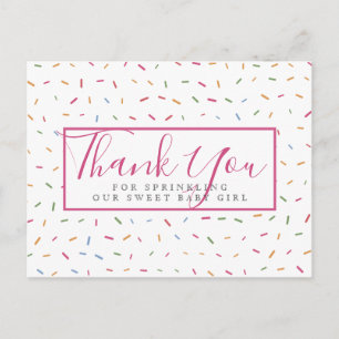 Carte Postale Sprinkles colorés Baby Sprinkle Merci