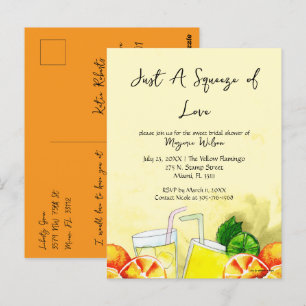 Carte Postale Squeeze of Love Lemonade Citron Citrus Bride Party